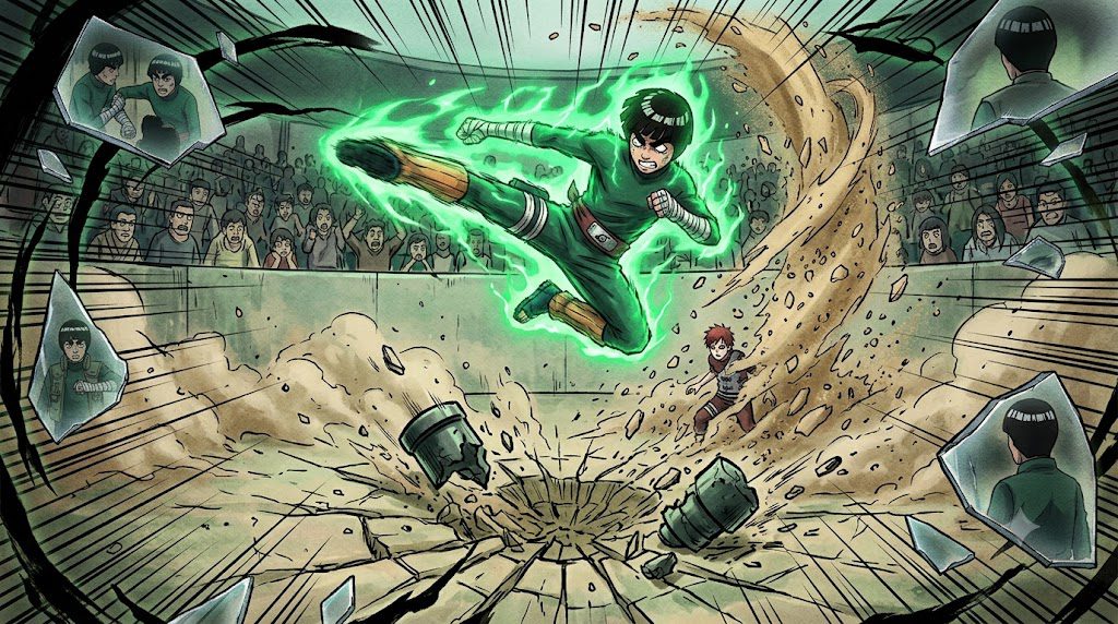 Rock Lee vs. Gaara: Hard Work Visualized